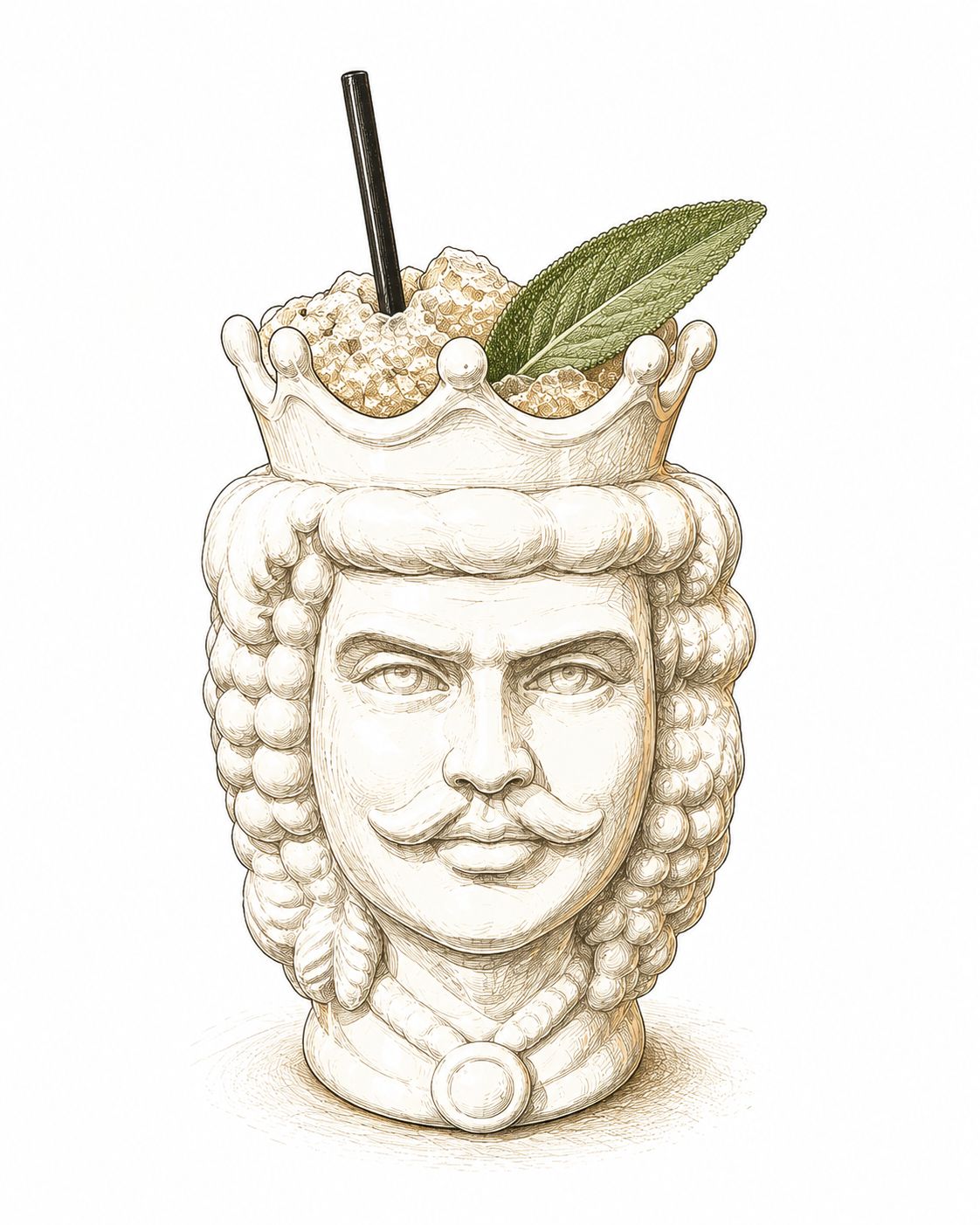 Cóctel Cabeza del Rey, whisky con salvia, jengibre y sidra
