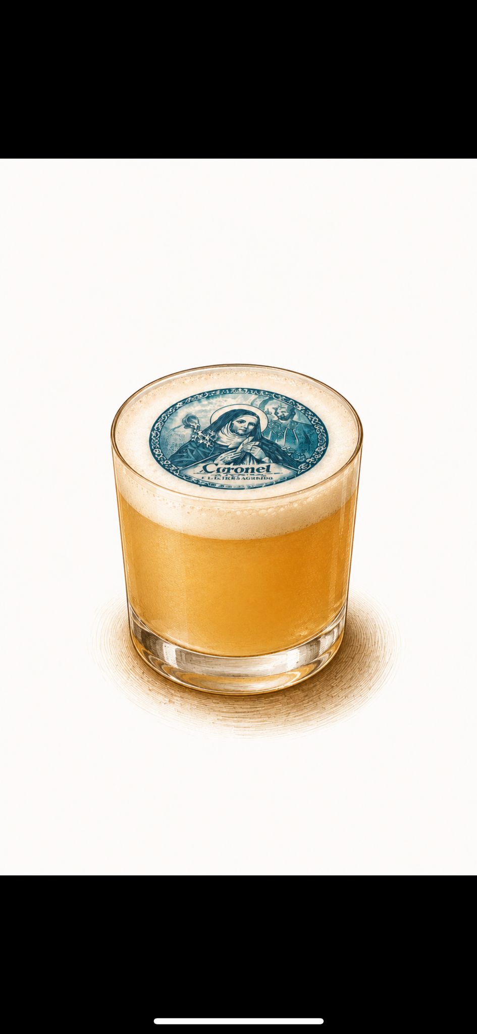 Cóctel Doña María Coronel, butter bourbon con almendra, nuez negra, huevo y limón
