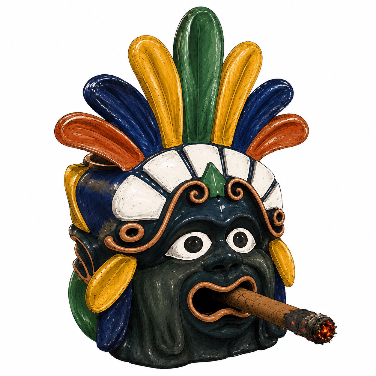 Cóctel Guaraní, ron con mango, palo santo y albahaca
